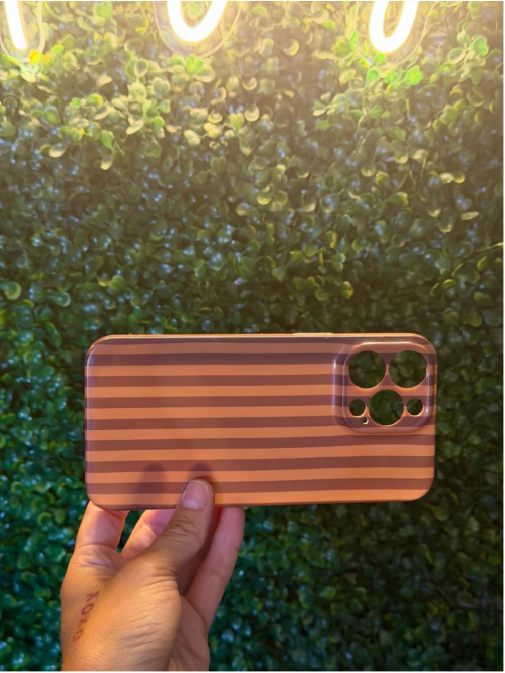Brown & Tan Striped iPhone 15 Pro Max Case